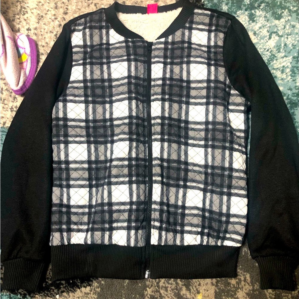Fleece lined zip up coat